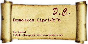 Domonkos Ciprián névjegykártya